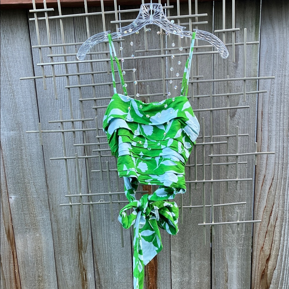 Kate Spade Vibrant Green Camisole with Leaf Design